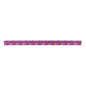 Vibrant roze Abstracte Floral Spool Satin Ribbon Satijnen Lint (Voorkant)