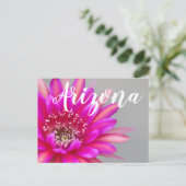 Vibrant roze Cactus Flower Petals, Arizona Briefkaart (Staand voorkant)