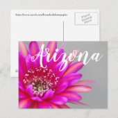 Vibrant roze Cactus Flower Petals, Arizona Briefkaart (Voorkant / Achterkant)