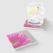 Vibrant Roze Cactus flower petals Stenen Onderzetter (Zijkant)