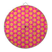 Vibrant roze en geel Abstract patroon Dartbord (Voorkant)