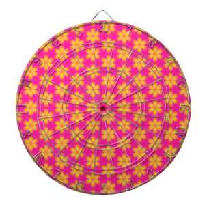 Vibrant roze en geel Abstract patroon Dartbord