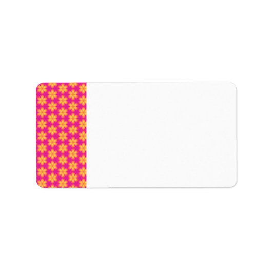 Vibrant roze en geel Abstract patroon Etiket (Voorkant)