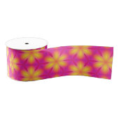 Vibrant roze en geel Abstract patroon Grosgrain Lint (Spoel)