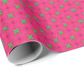 Vibrant roze en Kelly Green Diaper Patroon Cadeaupapier (Rol Hoek)