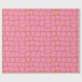 Vibrant roze en Oranje Abstracte geometrische vorm Cadeaupapier (Vlak)