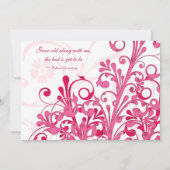Vibrant roze en White Floral Wedding Invitation Kaart (Achterkant)