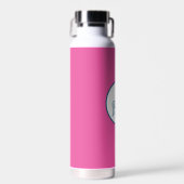 Vibrant Roze en Wit Gepersonaliseerd Waterfles (Voorkant)
