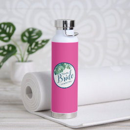 Vibrant Roze en Wit Gepersonaliseerd Waterfles