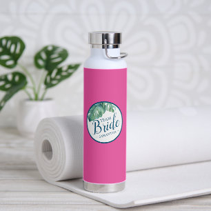 Vibrant Roze en Wit Gepersonaliseerd Waterfles