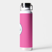 Vibrant Roze en Wit Gepersonaliseerd Waterfles (Achterkant)