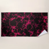 Vibrant roze en zwarte Gothic Strandlaken (Voorkant)