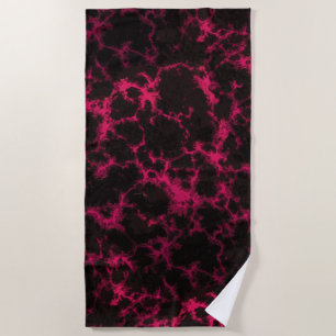 Vibrant roze en zwarte Gothic Strandlaken