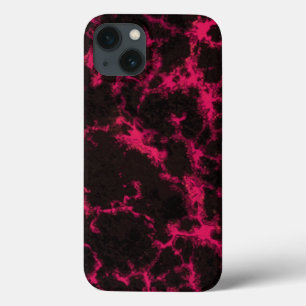 Vibrant roze en zwarte vlammen iPhone 13 hoesje
