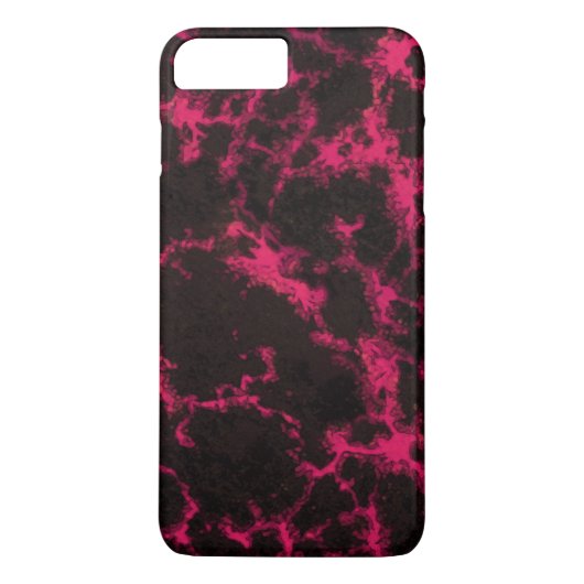 Vibrant roze en zwarte vlammen Case-Mate iPhone case (Achterkant)
