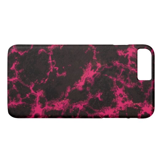Vibrant roze en zwarte vlammen Case-Mate iPhone case (Achterkant (Horizontaal))