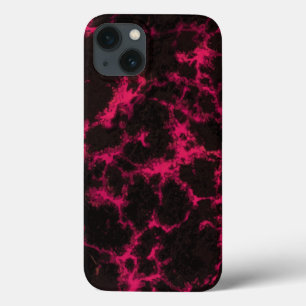 Vibrant roze en zwarte vlammen iPhone 13 hoesje