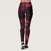 Vibrant roze en zwarte vlammen leggings (Achterkant)