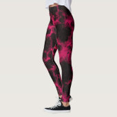 Vibrant roze en zwarte vlammen leggings (Links)