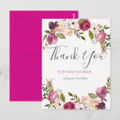 Vibrant roze flesje bedankt briefkaart (Voorkant / Achterkant)