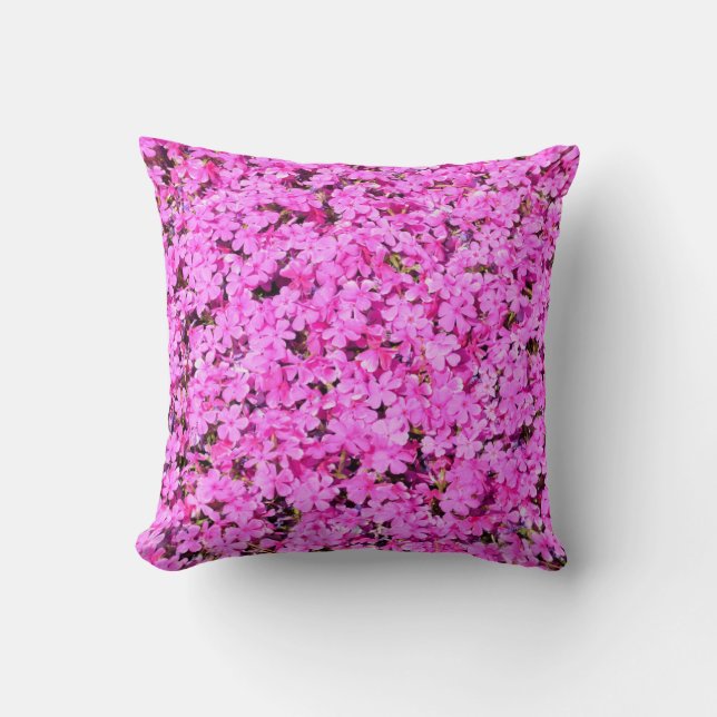 Vibrant Roze Floral Kussen (Voorkant)