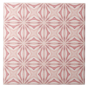 Vibrant roze Geometrische Middellandse Zee geïnspi Tegeltje