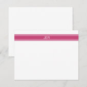 Vibrant roze Initiaal op naam van gepersonaliseerd Notitiekaartje (Voorkant / Achterkant)