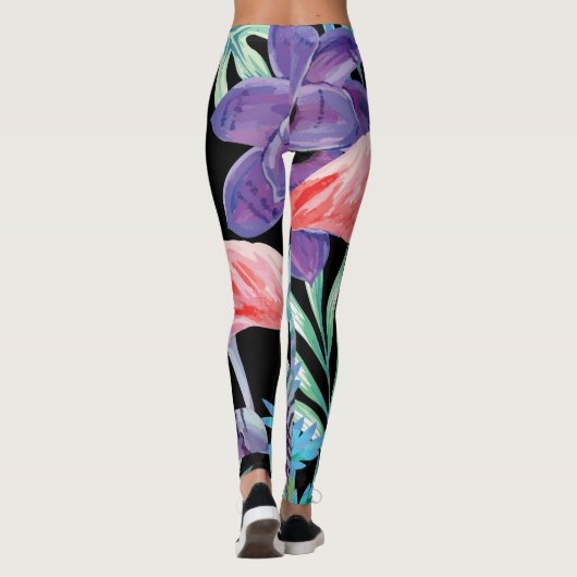Vibrant, roze leggings van de flamingdruk van Flam (Achterkant)