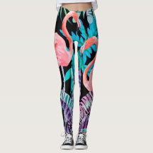 Vibrant, roze leggings van de flamingdruk van Flam