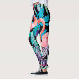Vibrant, roze leggings van de flamingdruk van Flam