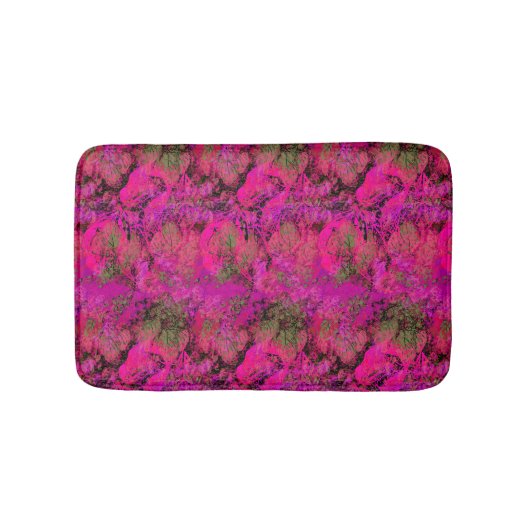 Vibrant roze oliepatroon badmat (Voorkant)