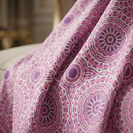 Vibrant roze Paars en wit Marokkaans patroon Stof