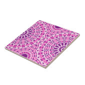 Vibrant roze Paars en wit Marokkaans patroon Tegeltje (Zijkant)