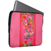 Vibrant Roze  Roos Dopende buitenkant Laptop Sleeve (Voorkant Rechts)