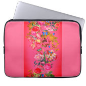Vibrant Roze  Roos Dopende buitenkant Laptop Sleeve (Voorkant)