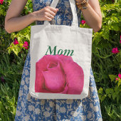 Vibrant Roze Rose voor mam Tote Bag