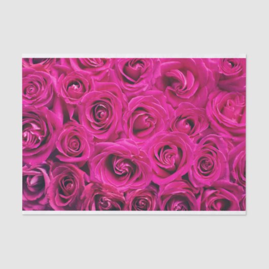 Vibrant roze rozen tissuepapier (Voorkant)