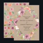 Vibrant Rustic Floral Kraft Wedding Uitnodiging<br><div class="desc">Ons "bijtende tuinbloem" collectie is voorzien van een mooie koraal- en roze zomerbloem op een kraftachtergrond om het bijlende gevoel te benadrukken met een combinatie van een aangepast elegant script en serif. Eenvoudig aan te passen. Controleer onze winkel voor meer objecten uit dit collectie</div>