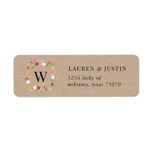 Vibrant Rustic Summer Floral Return Address Label (Voorkant)
