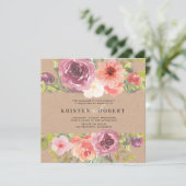 Vibrant Rustic Summer Floral Weddenschap Kaart (Staand voorkant)