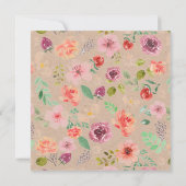 Vibrant Rustic Summer Floral Weddenschap Kaart (Achterkant)