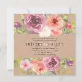 Vibrant Rustic Summer Floral Weddenschap Kaart (Voorkant)