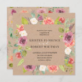 Vibrant Rustic Summer Floral Weddenschap Kaart (Voorkant / Achterkant)