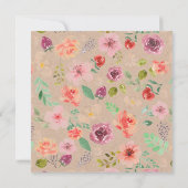 Vibrant Rustic Summer Floral Weddenschap Kaart (Achterkant)