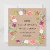 Vibrant Rustic Summer Floral Weddenschap Kaart (Voorkant)