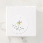 Vibrant Rustic Wildflower Wedding Bedankjes Labels (In situ)