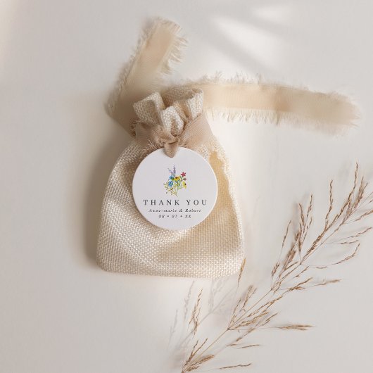 Vibrant Rustic Wildflower Wedding Bedankjes Labels
