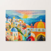 Vibrant Santorini with Colorful Domes Legpuzzel (Horizontaal)