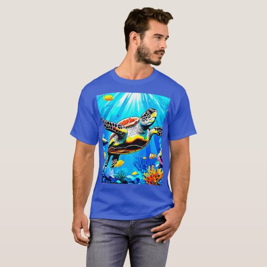 Vibrant Sea Turtle Dreamscape T-shirt (Voorkant volledig)