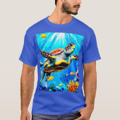 Vibrant Sea Turtle Dreamscape T-shirt (Voorkant)